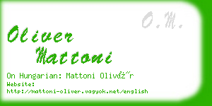 oliver mattoni business card
